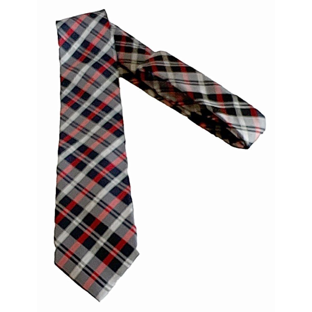 100% Silk JoSABankplaid tie NWOT